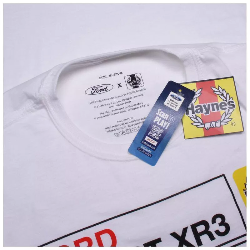Petrol Heads Mens Haynes X Ford Escort XR8 T-Shirt (White) | Sportpurs