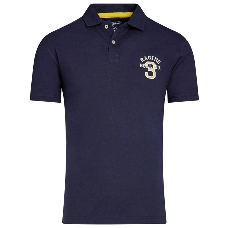 Raging Bull Mens No.3 Jersey Polo Navy Sportpursuit
