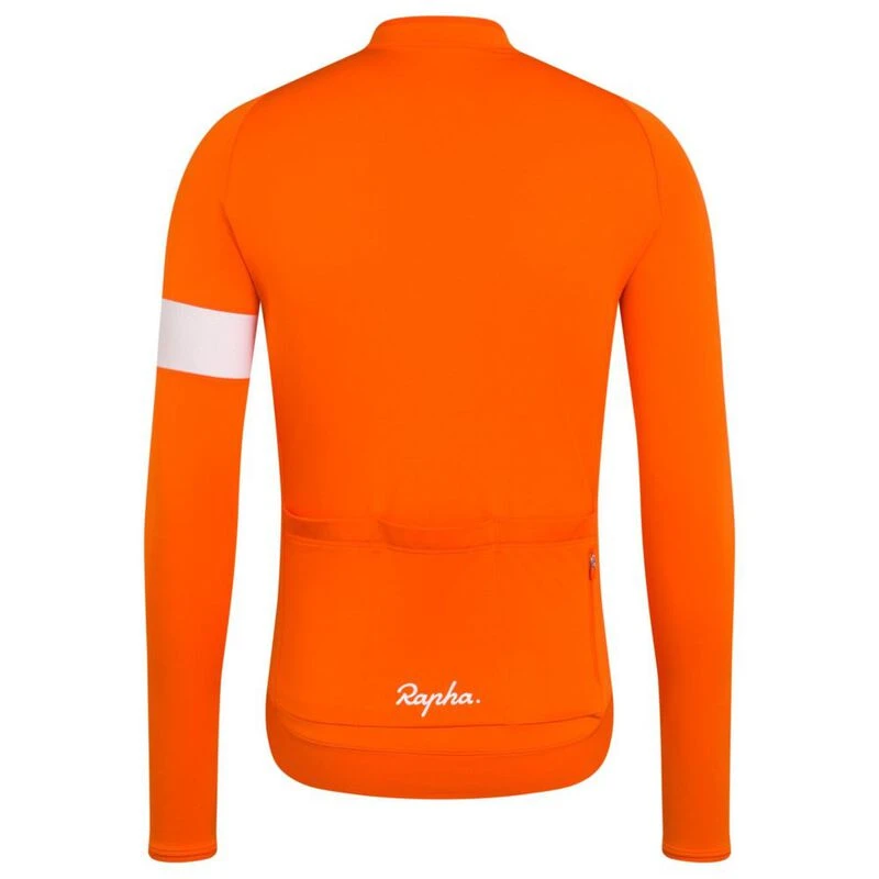 Rapha Mens Core Long Sleeve Jersey (Orange/White) | Sportpursuit.com