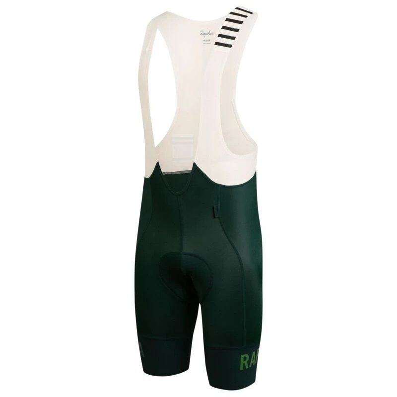 Rapha Mens Pro Team II Bib Shorts Dark Green Off White Sportpursui