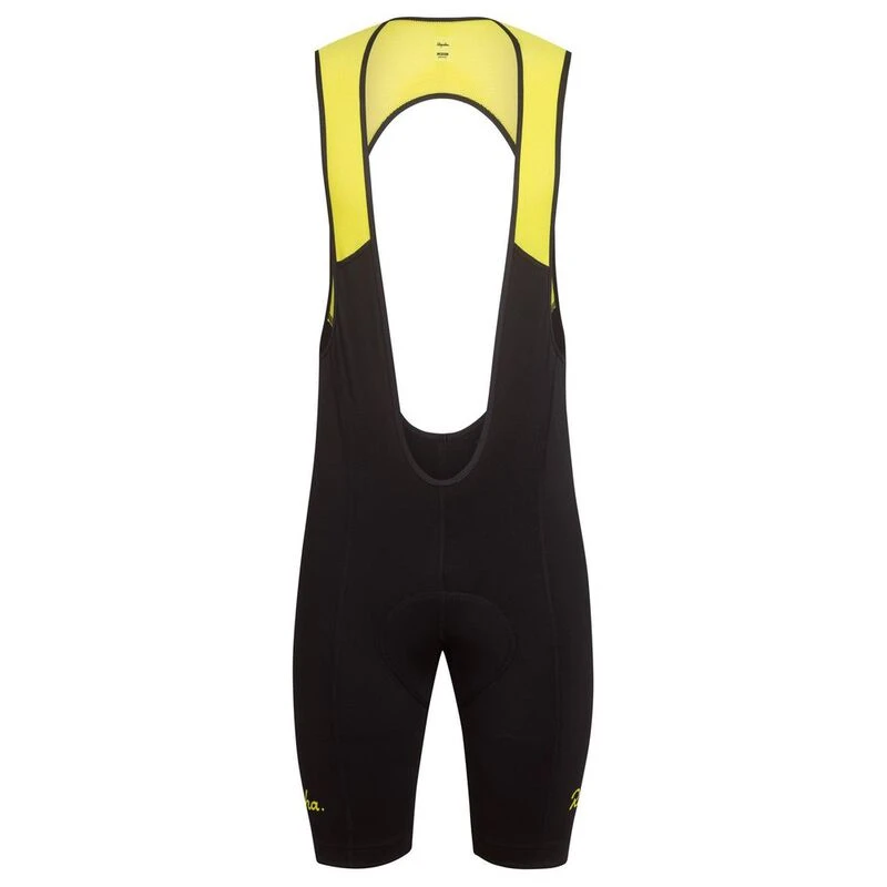 Rapha Mens Classic II Bib Shorts Black Yellow Sportpursuit