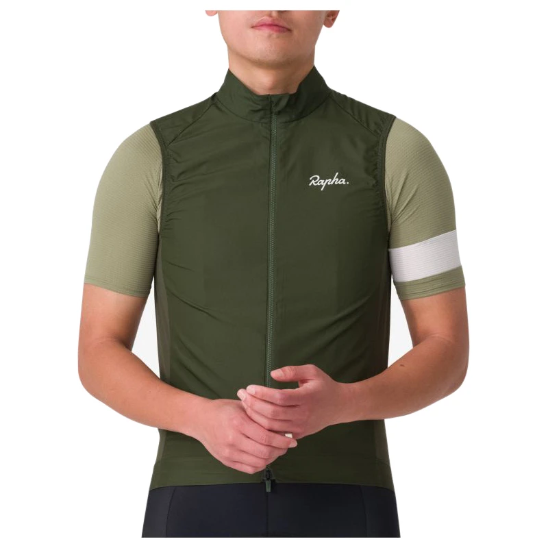 Rapha Mens Core Gilet Deep Olive Green White Sportpursuit
