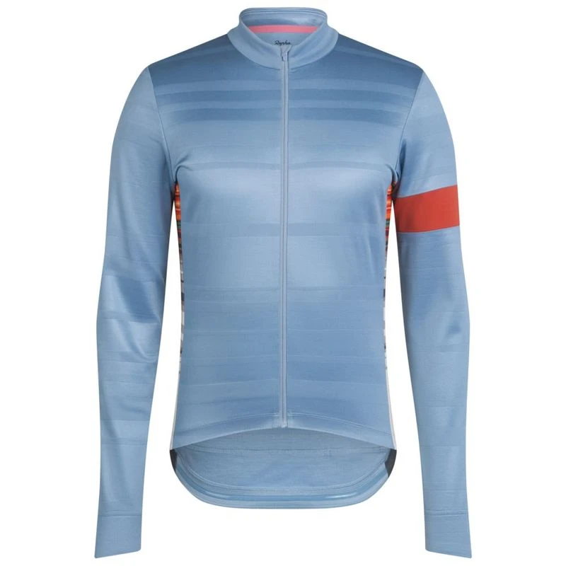 Rapha Mens Classic Long Sleeve Jersey Grey Blue Sportpursuit