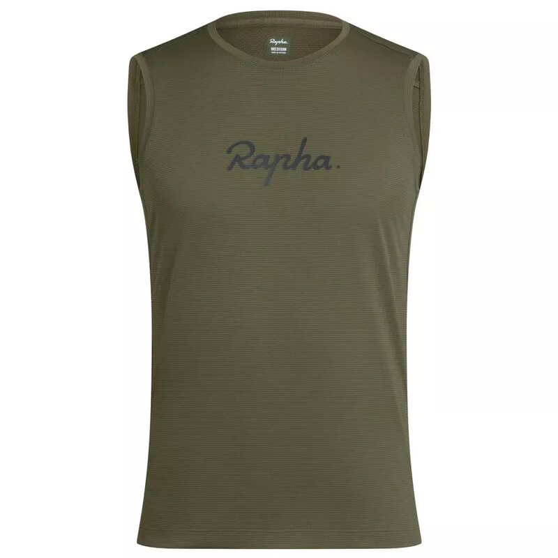 Rapha Mens Indoor Training T Shirt Dark Olive Black Sportpursuit.c