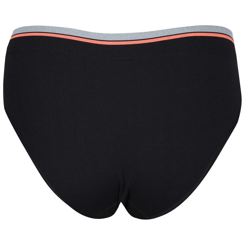 Reebok Womens Sless Pack of 2 Underwear (Black/Orange Flare)
