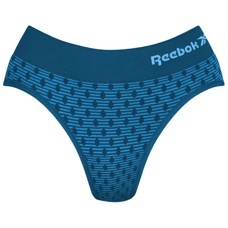 Reebok Womens Bonded Pack of 3 Underwear (Grey/Purple/Blue)