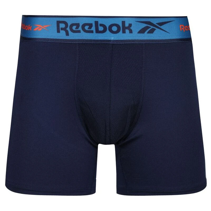 Reebok Mens Sport Boxers (3 Pack - Vector Navy/Smash Orange/Steely Blu