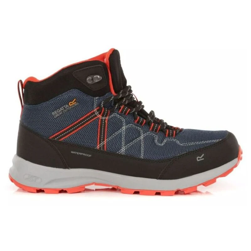 Regatta Mens Samaris Lite Mid WP Boots (Moonlight Denim/Orange) | Spor