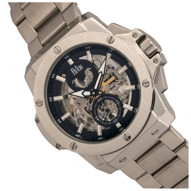 Reign Commodus Automatic Skeleton Heren Casual Horloge Zilverkleurig