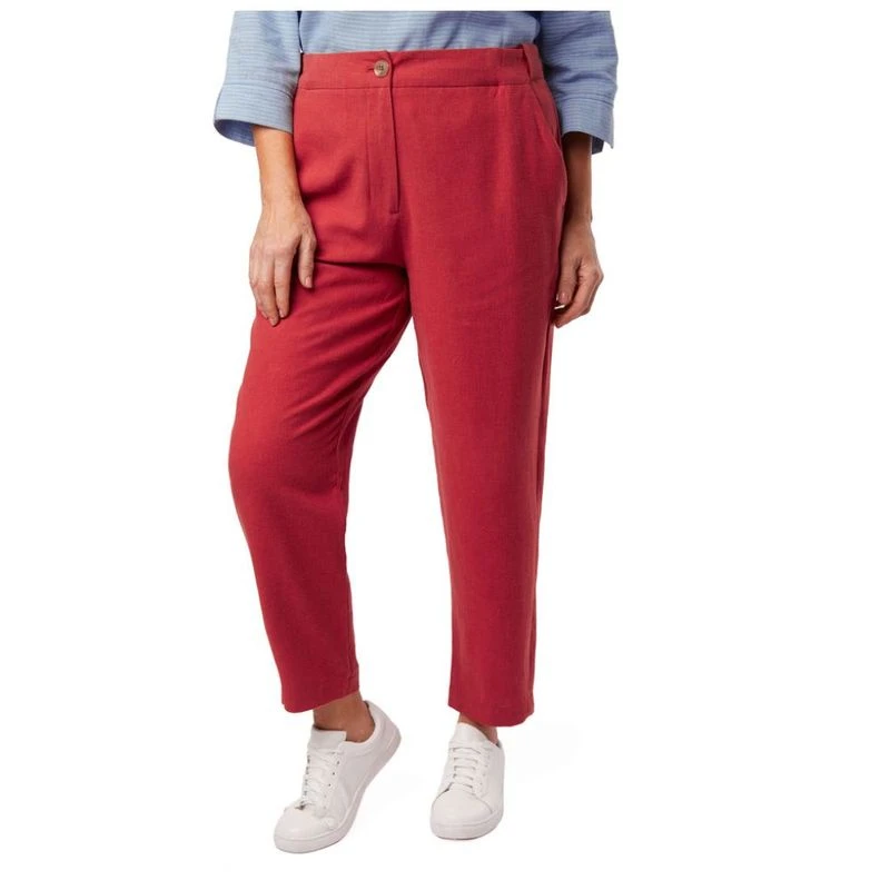 Rohan Womens Brisa Linen Lightweight Trousers Coast Red Sportpursu