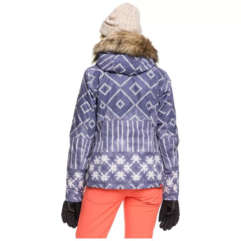 Roxy Womens Jet Ski Snow Jacket (Bijou Blue Stripe) | Sportpursuit.com