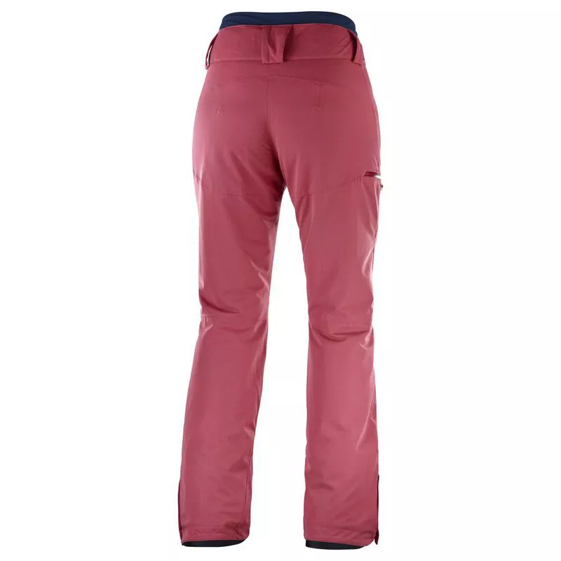 Salomon Womens QST Insulated Snow Trousers (Garnet Rose) | Sportpursui
