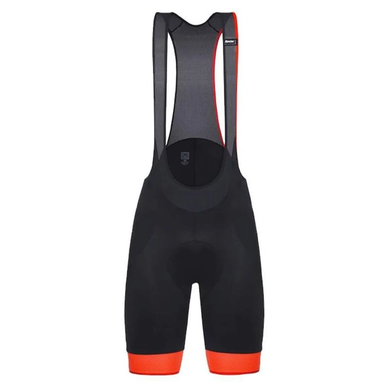 Santini Mens Scatto Padded Bib Shorts Fluo Orange Sportpursuit