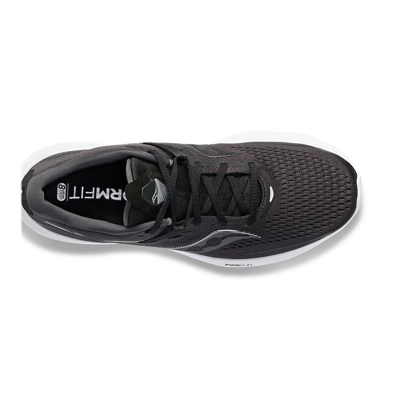 Saucony Mens Ride 15 Running Shoes (Black/White) | Sportpursuit.com