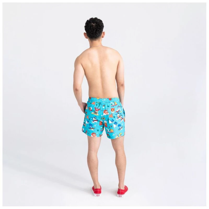 Saxx Mens Oh Buoy 5in Swim Trunks (Water Whirled/Blue) Sportpursuit.