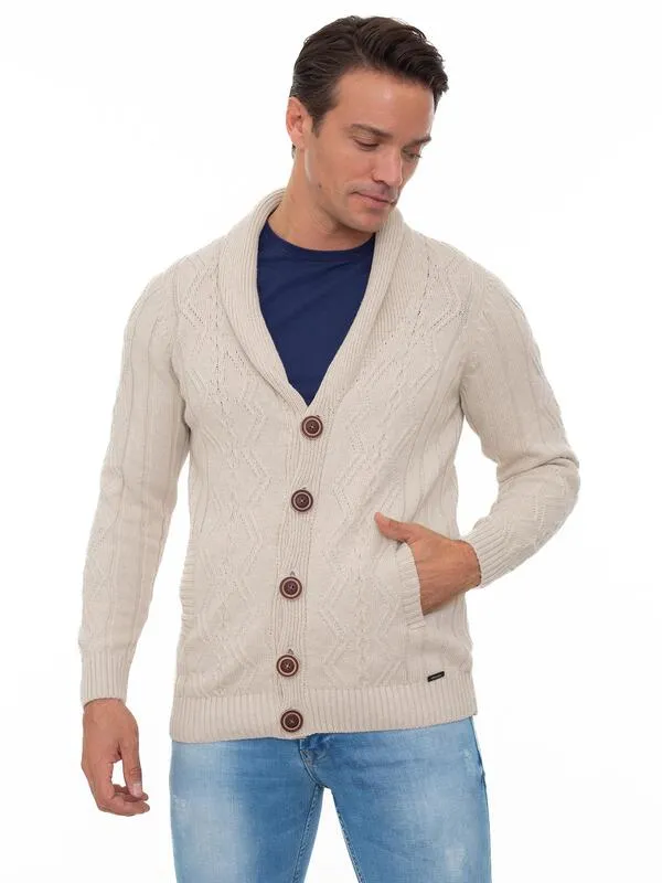 SirRaymondTailor Mens Denson Cardigan Beige Sportpursuit