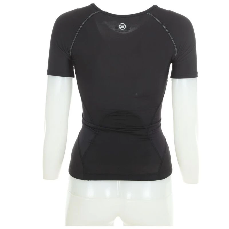 Skins Womens A400 Compression Short Sleeve Top (Black/Silver)