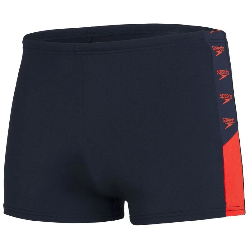 Speedo Mens Boom Logo Splice Aquashorts (Navy/Red)