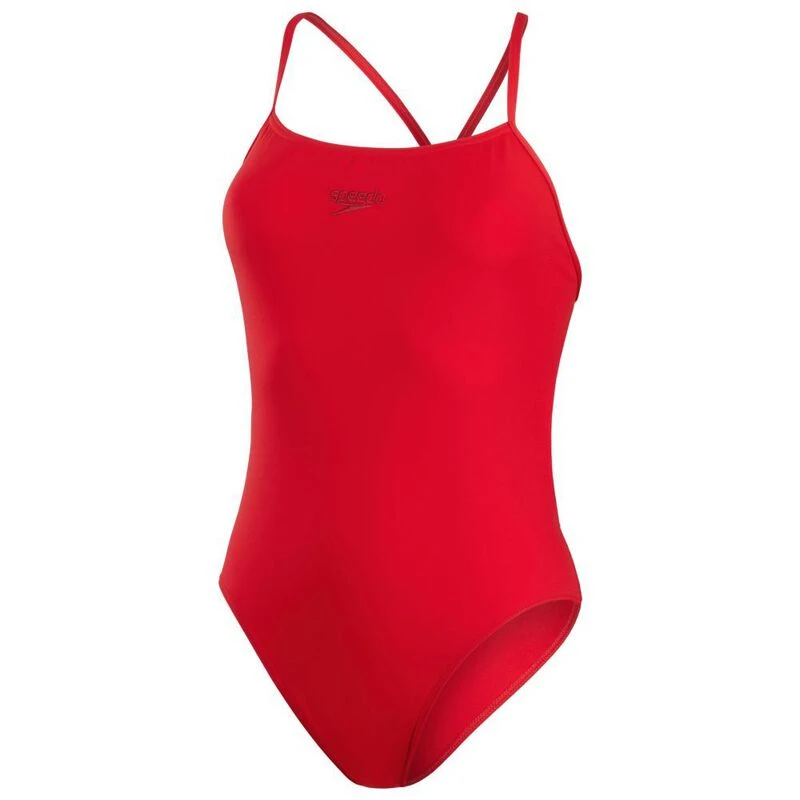 Speedo Womens Eco End Thinstrap Swimwear (Red) | Sportpursuit.com