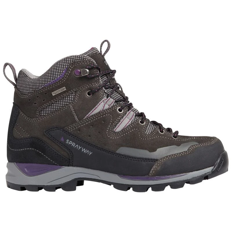 Sprayway Womens Oxna Mid HydroDRY Hiking Boots (Charcoal/Purple) | Spo