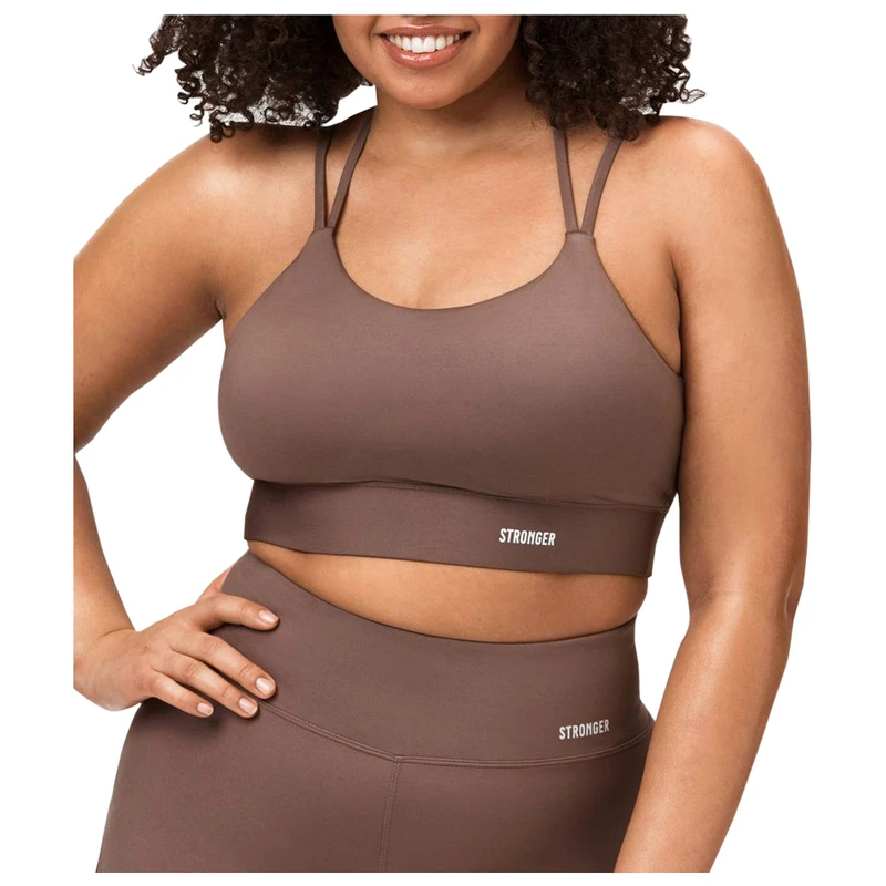 Stronger Womens Strappy Sports Bra (Deep Taupe)