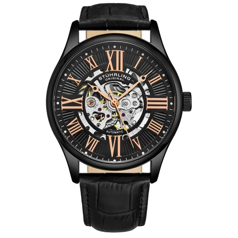 Stuhrling original black new arrivals alligator watch
