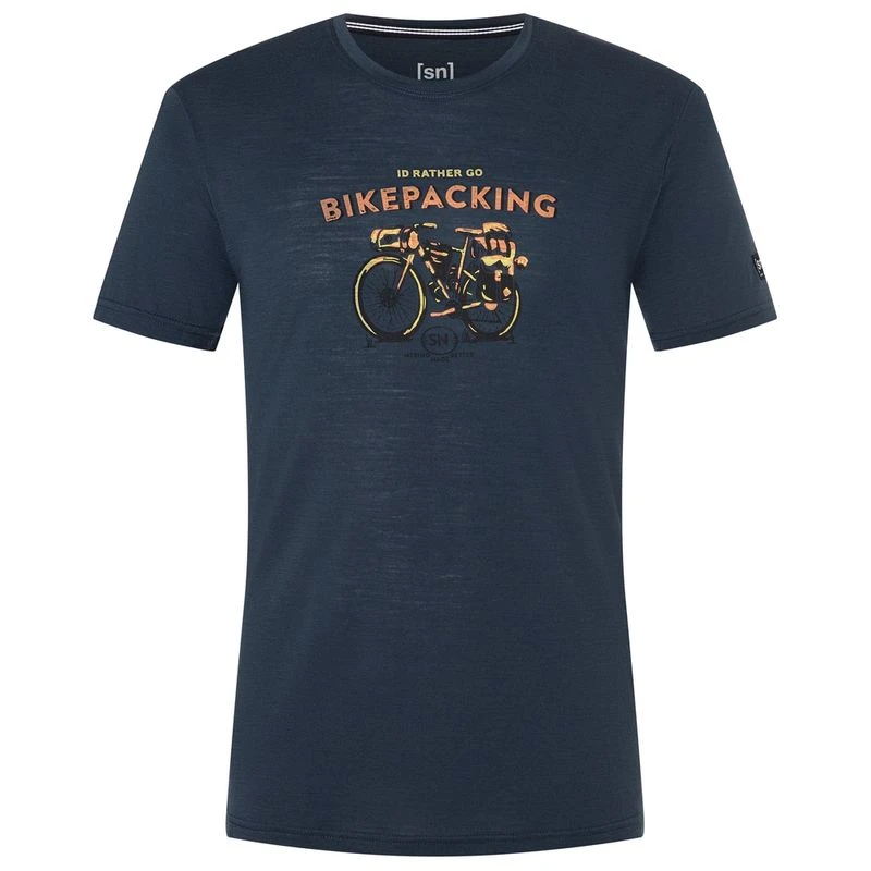 Super Natural Mens Bikepacking TShirt (Blueberry/Various) Sportpurs