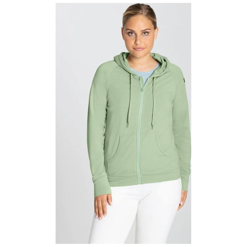 Super Natural Womens Essential Zip Hoodie (Celadan Green) | Sportpursu