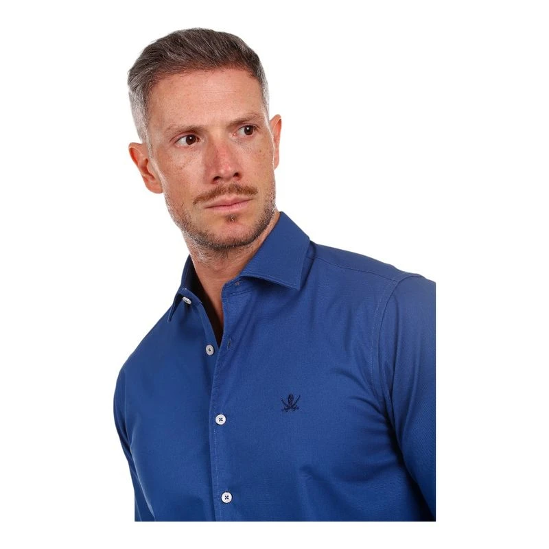 The Time of Bocha Chemise Gabardine Homme Bleu privatesportshop