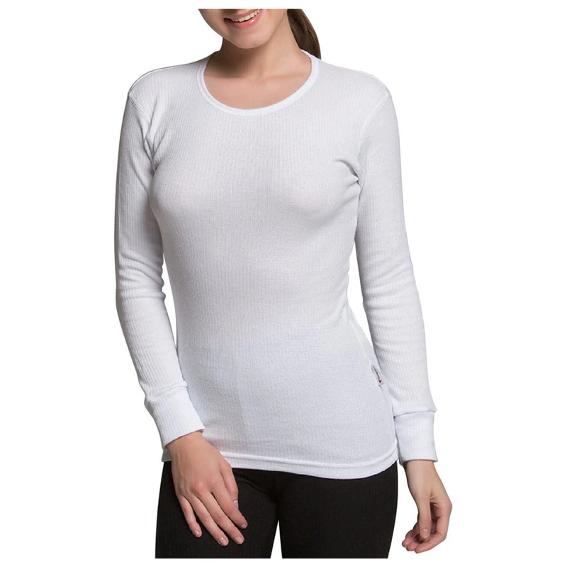 Womens white thermal long sleeve shirt hotsell