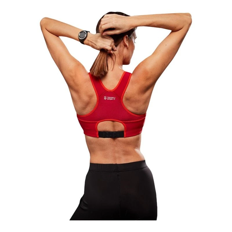 Thuasne Womens Top Strap X Back Sports Bra Red Sportpursuit