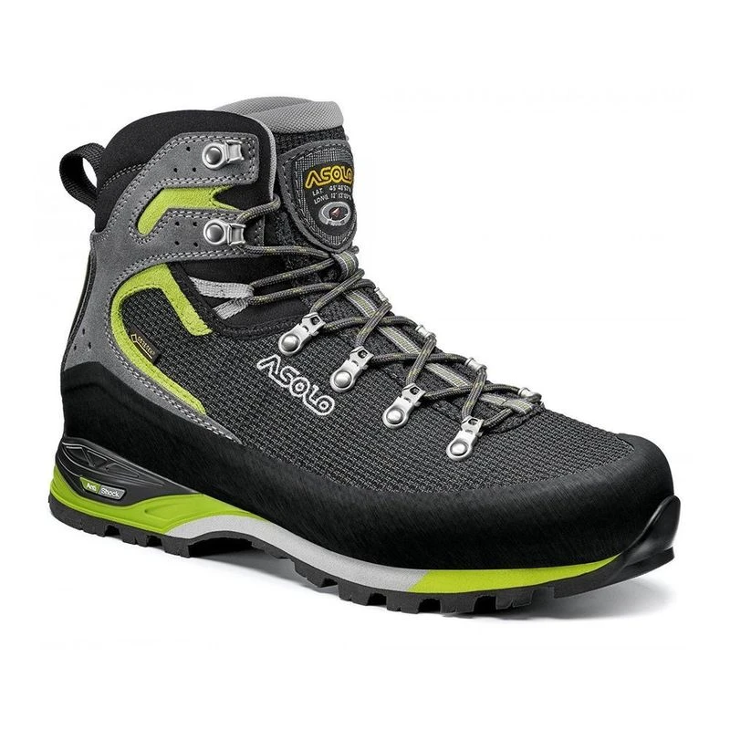 Asolo Mens Corax GV Hiking Shoes Black Green Lime Sportpursuit