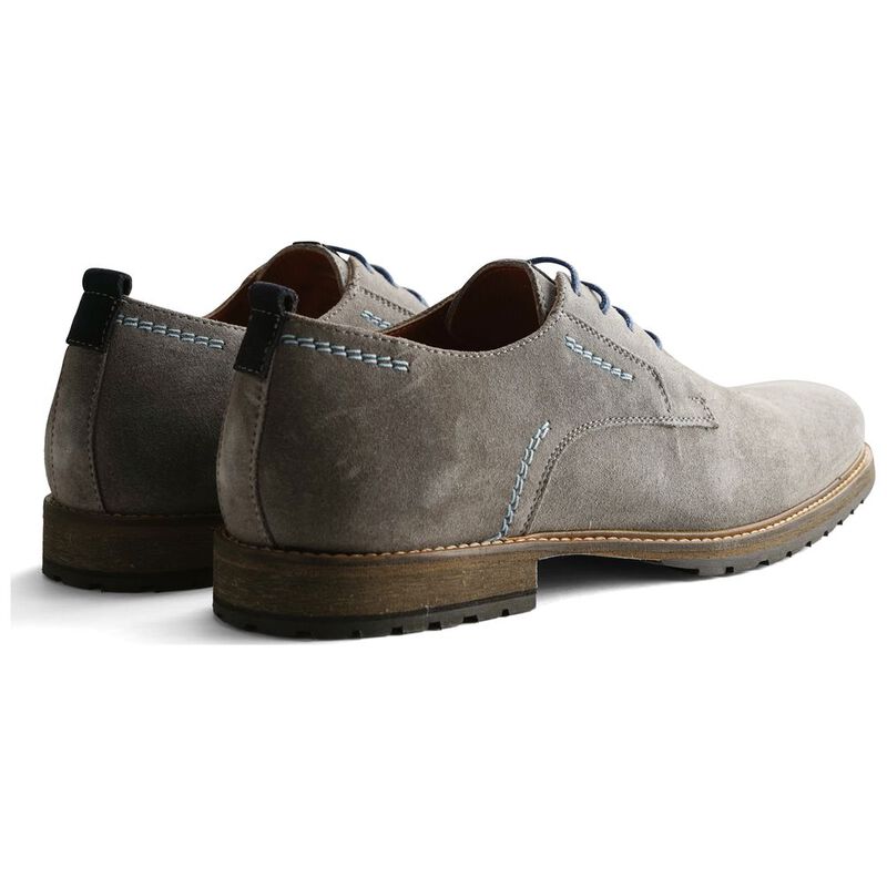 Travelin Mens London Low Suede Shoes Grey Suede Leather Smoothfit Trainers
