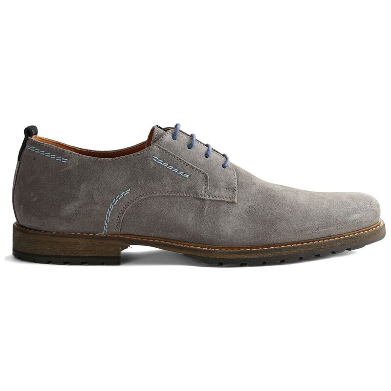 Travelin Mens London Low Suede Shoes Grey Suede Leather Smoothfit Trainers