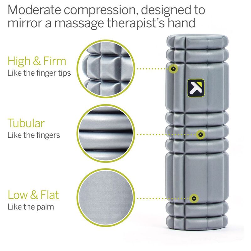 TriggerPoint Mini Solid Core Foam Roller (12 Inch Grey) Sportpursu