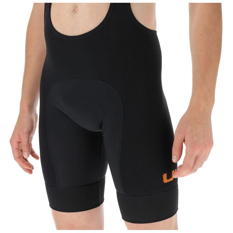 UYN Mens Ridemiles Bib Shorts (Black/Orange)