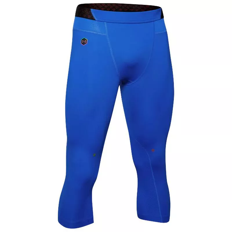 UNDER ARMOUR Heat Gear Compression Running Capris Blue with Mesh