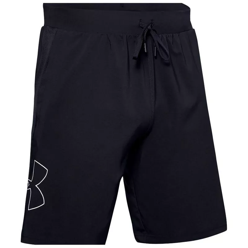 Under Armour Mens Qualifier Speedpocket 9 Linerless Shorts (Black)