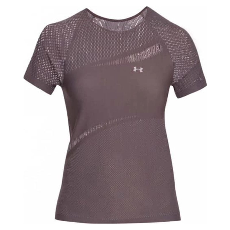 Under Armour Womens Warrior Knit Short Sleeve Top Pink Grey Sportp