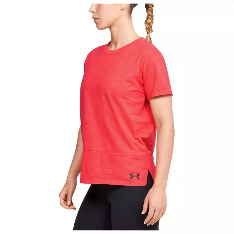 Under Armour Womens Charged Cotton Short Sleeve Top Orange Sportpu