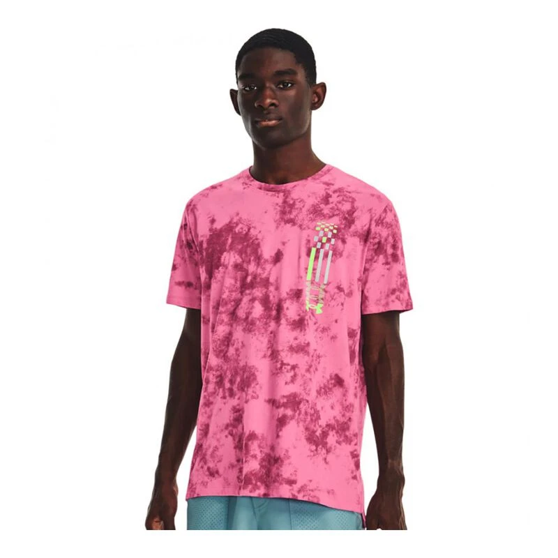 UnderArmour Mens Run Anywhere T Shirt Pink Sportpursuit