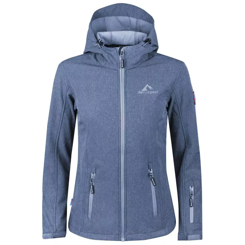 Westfjord Womens Eldfjall Softshell Jacket Cliff Blue Sportpursuit
