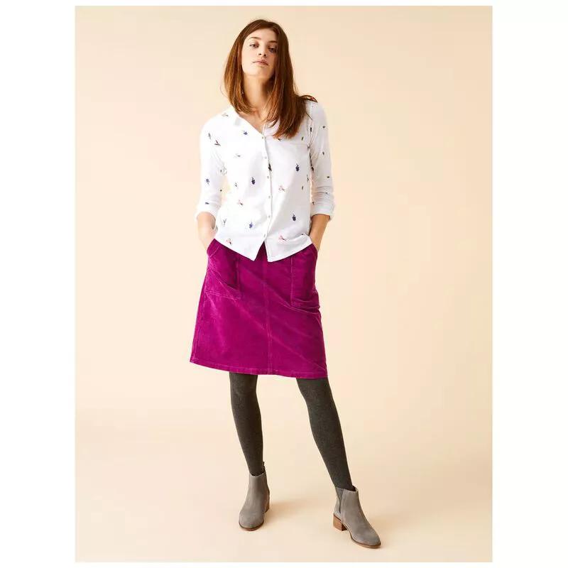 White stuff clocktower 2025 cord skirt red