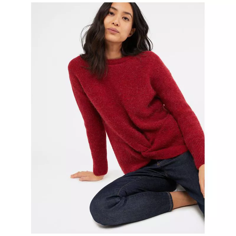 White Stuff Womens Twist Front Rib Pullover Red Sportpursuit