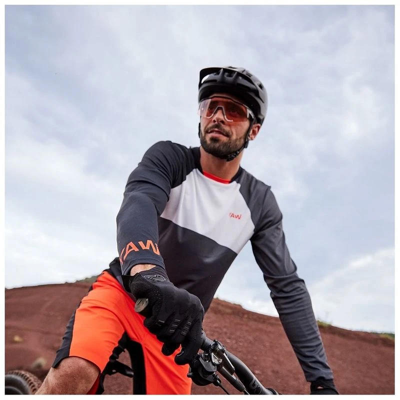 Yaw Mens Aures Long Sleeve Cycling Jersey Orange Sportpursuit