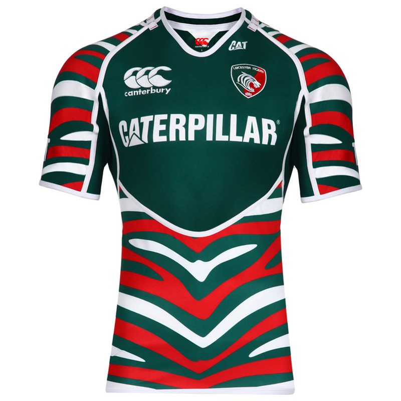 Canterbury Mens Leicester Tigers Home Test Rugby Short Sleeve Top (Eve