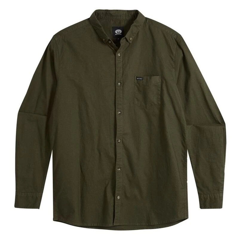 Animal Mens Robbie Long Sleeve Shirt Dark Olive Green Sportpursuit
