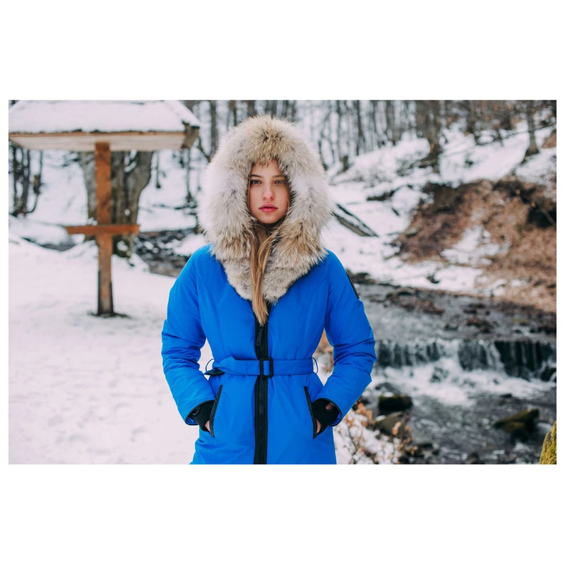 Bright blue parka on sale