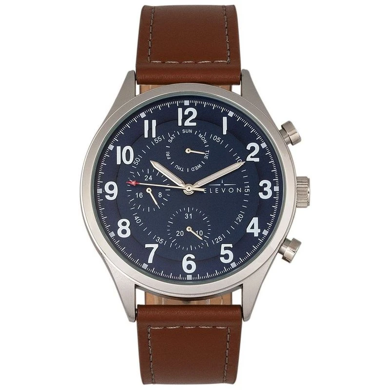 Elevon Lindbergh Watch Brown Silver Navy Sportpursuit