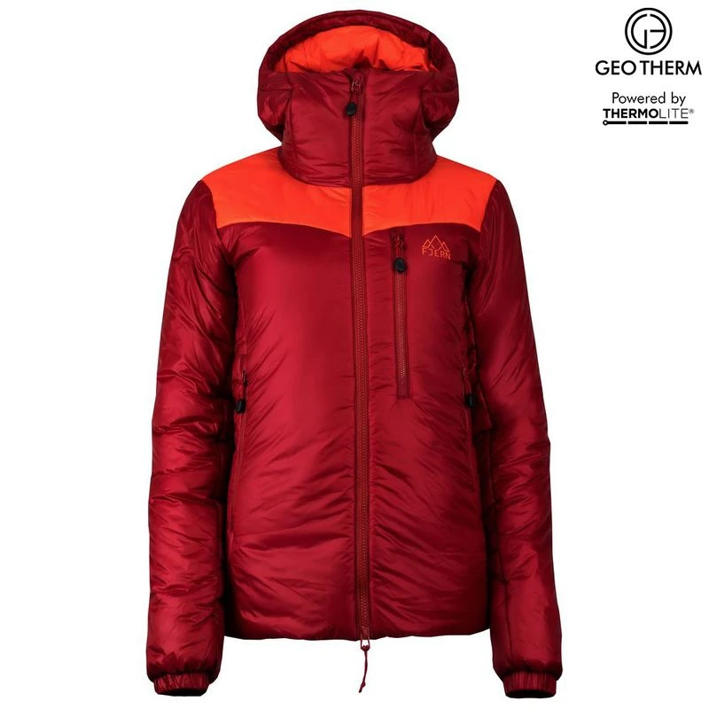 Fjern Womens Husly Insulated Belay Jacket Red Orange Sportpursuit